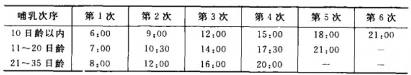 人工哺乳的仔竹鼠的时间