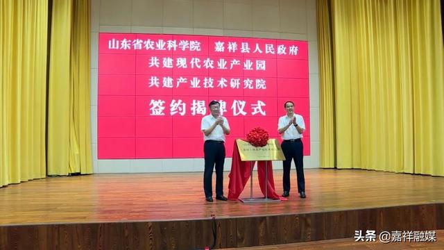 山东省农业科学院 嘉祥县人民政府，共建现代农业产业园 共建产业技术研究院，签约揭牌仪式举行