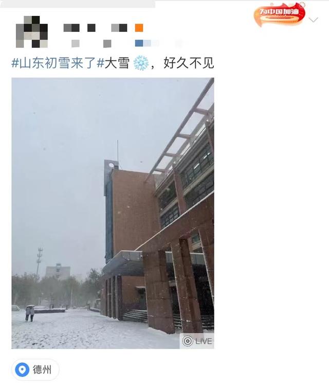 山东初雪来了，目前这里下最大，菜农们快行动