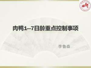 肉鸭养殖新技术视频(第1周肉鸭育雏饲养管理与疾病防控要点直播课件（附视频）)