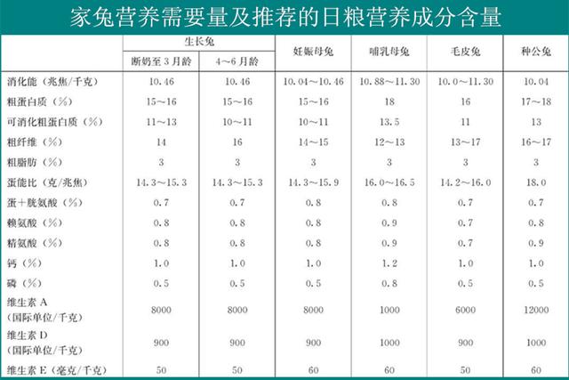 养兔技术｜按家兔的饲养标准结合饲料资源进行科学养兔