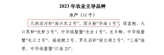 海大集团“海兴农2号” “华海1号”入选2023年农业主导品种