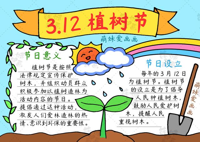 含文字内容的2023植树节手抄报模板合集，简单又好看，可收藏备用