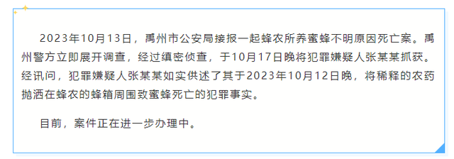 60箱蜜蜂疑遭投毒一夜死光？警方回应