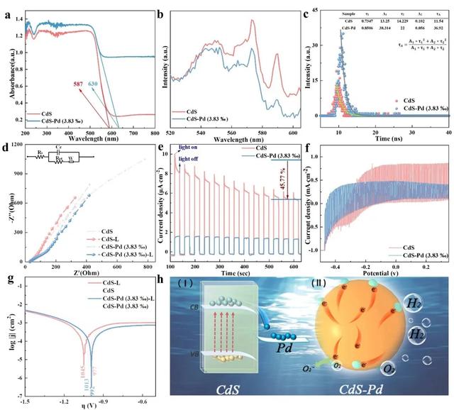 陕科大｜单原子Pd修饰CdS纳米催化剂模拟日光诱导全分解水产氢