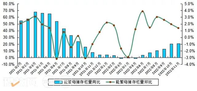 11月广东省生猪存栏同比上升27.61%，屠宰生猪309万头