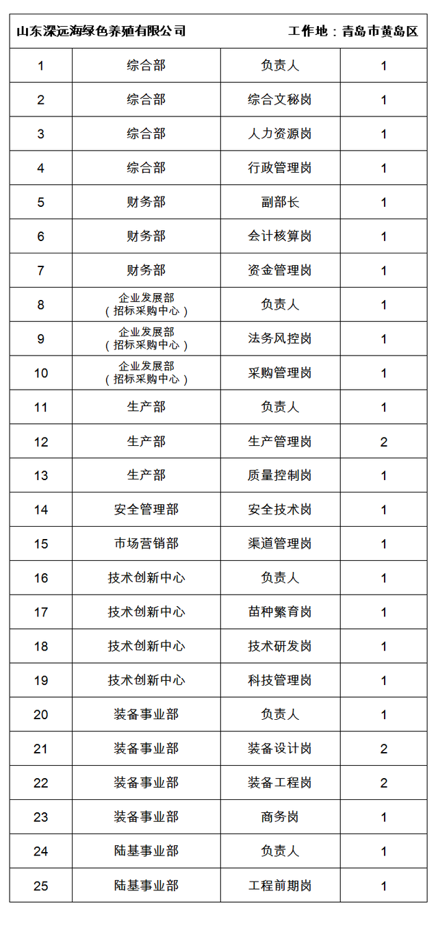 山东深远海发展有限公司招聘公告