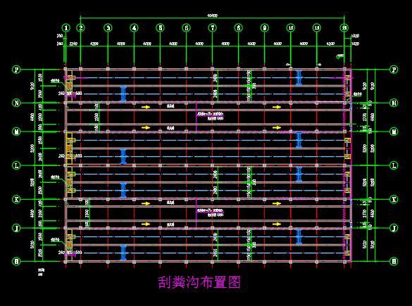 猪舍圈舍，排列图纸，及设备图解