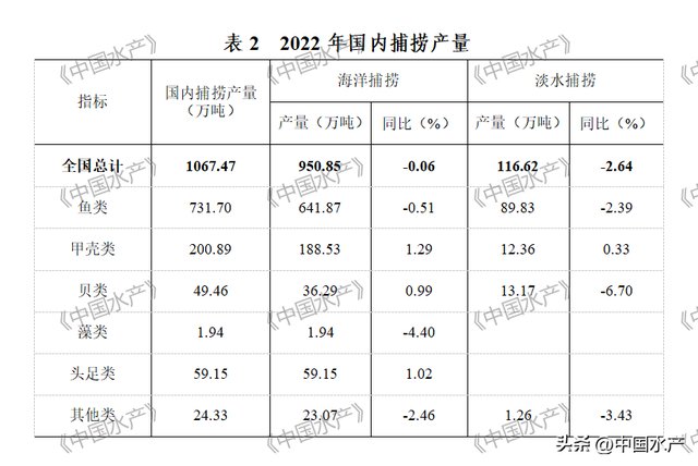 重磅！2022年全国渔业经济统计公报发布！