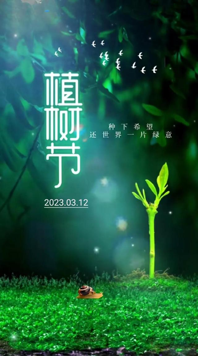 2023 植树节祝福语，春风十里，正“植”有你，植树节文案精美配图