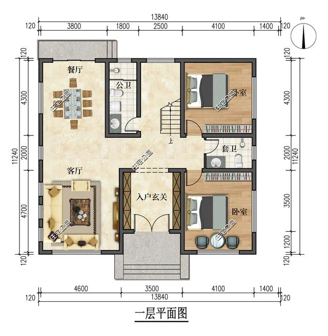 露台+挑空客厅，13×12米三层现代别墅，采光通风不受限