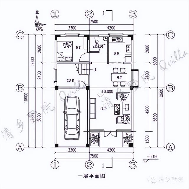 「清乡墅院」占地80建面200！土地利用率超高，车库露台应有尽有