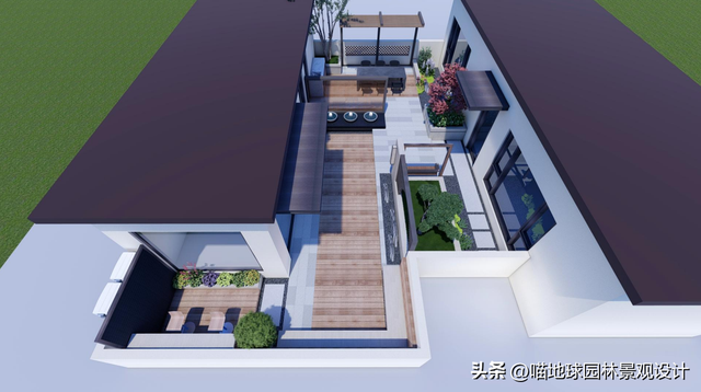 新中式风格的屋顶花园，这样做简单实用且美观