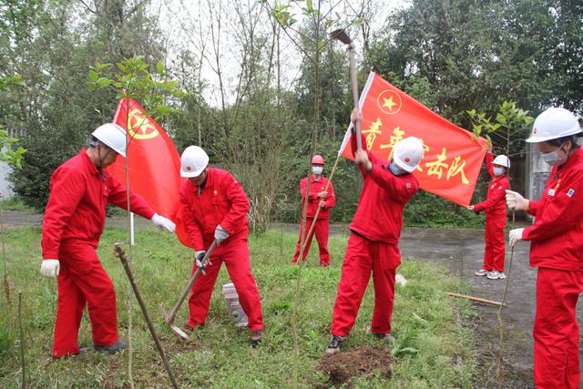 重庆气矿垫江运销部团委积极组织开展义务植树活动​