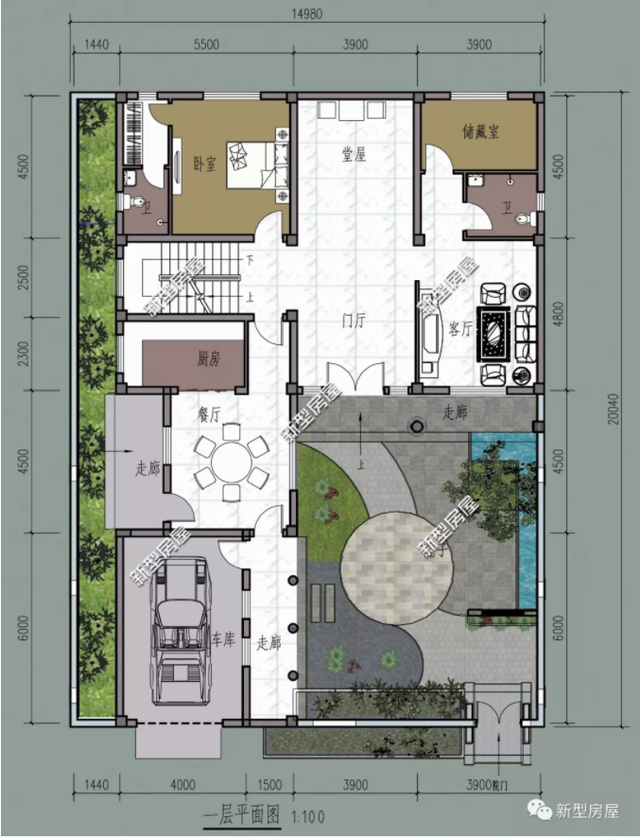 农村建房还是要有个小院，能养鸡鸭能种菜，5套户型设计图送给你