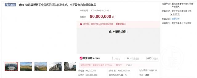 8000万元！重庆荣昌中国畜牧产品交易市场拍出