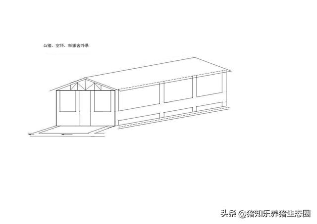 猪舍、猪场的平面图；刨面图及100头母猪的栏位计算参考