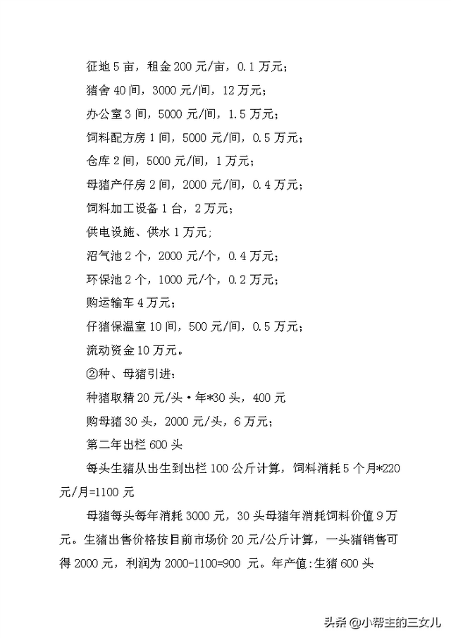 兴建生猪规模化养殖基地项目可行性研究报告(word文档)