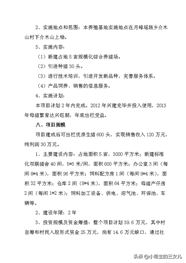 兴建生猪规模化养殖基地项目可行性研究报告(word文档)