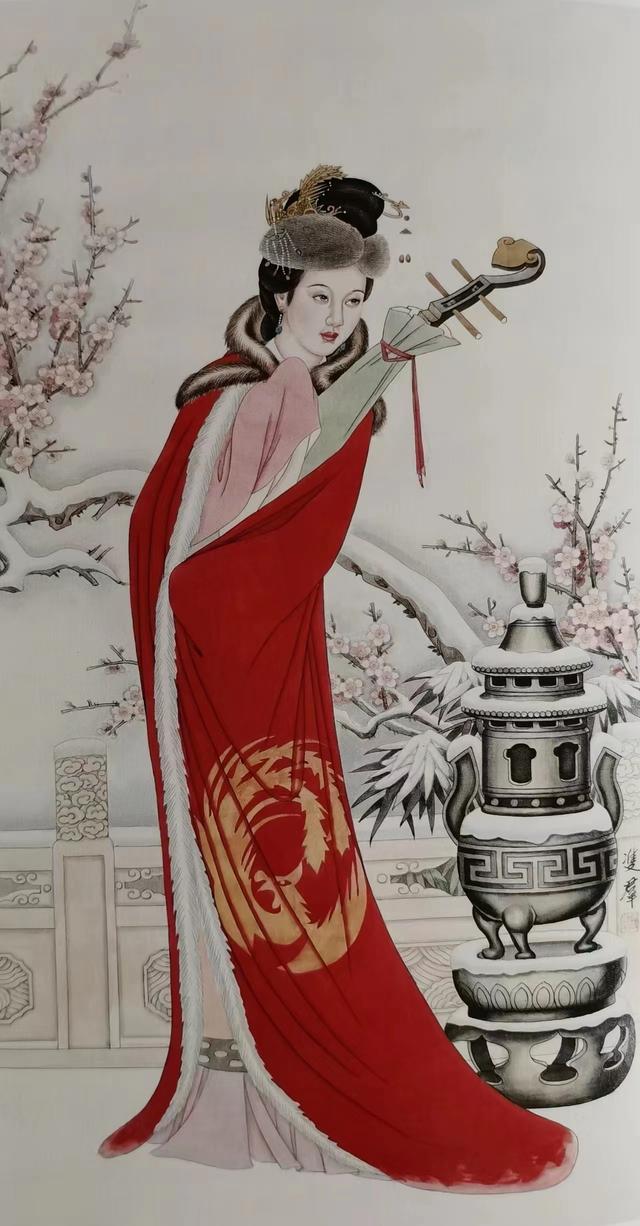 《古典四大美女仕女图》——赵双群工笔画作品欣赏 作者：赵双群