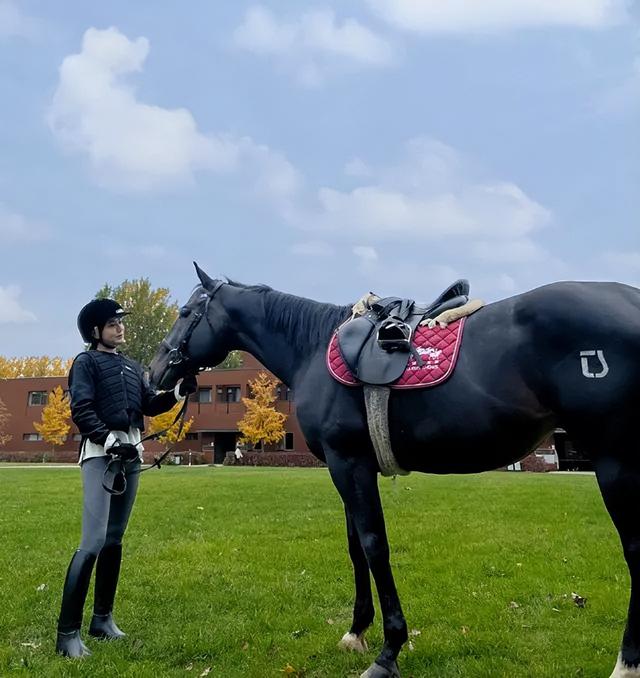 主播美娜晒照，体验马术，自称有“骑士精神”，又美又飒