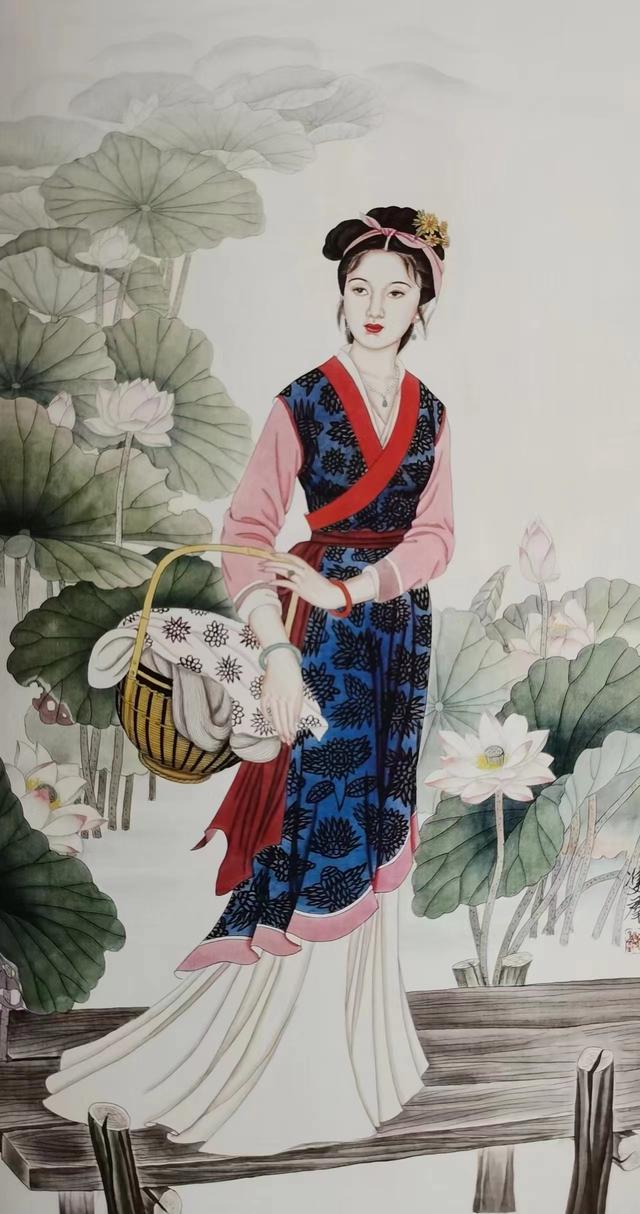 《古典四大美女仕女图》——赵双群工笔画作品欣赏 作者：赵双群