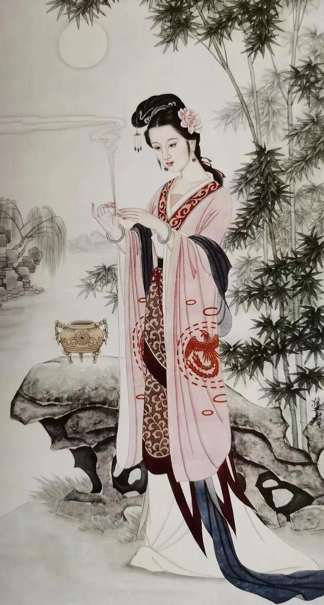 《古典四大美女仕女图》——赵双群工笔画作品欣赏 作者：赵双群