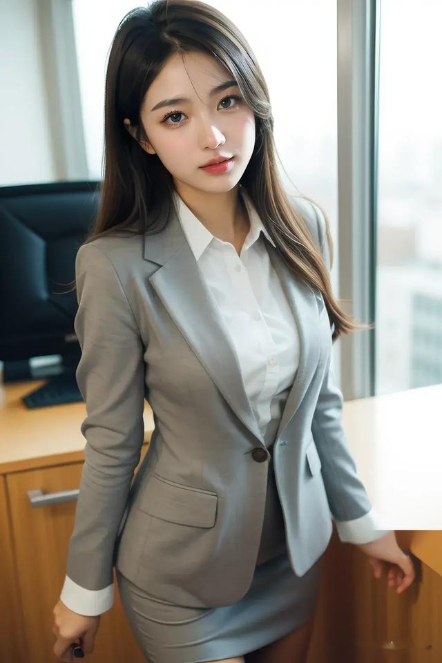 美女职业ol写真：莫道人生多险阻，风高月清任遨游