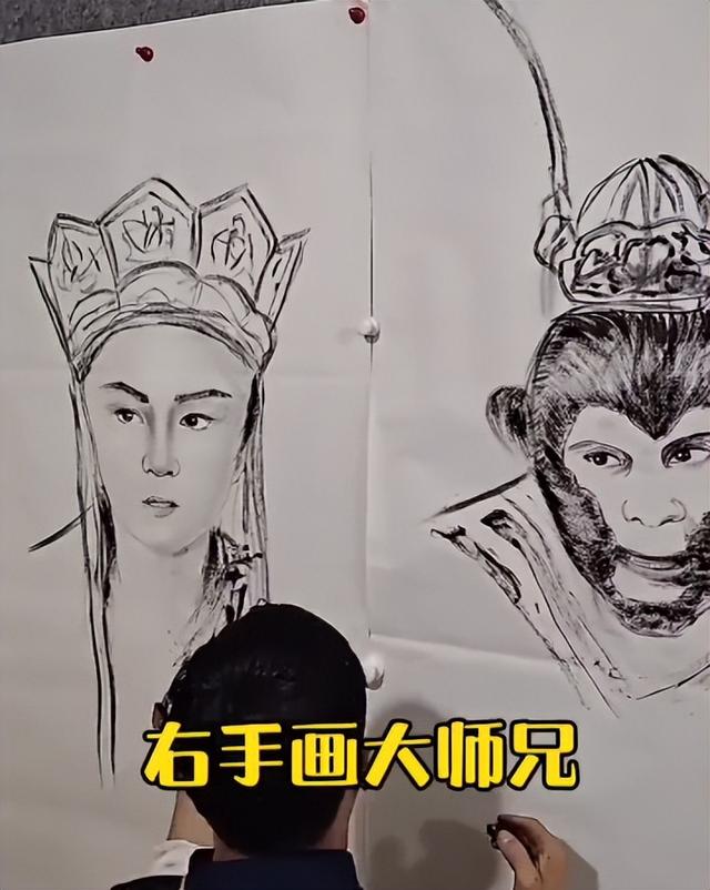 奇葩画家：河南大叔用“嘴”画美女，用“扫把”画出甄嬛走红