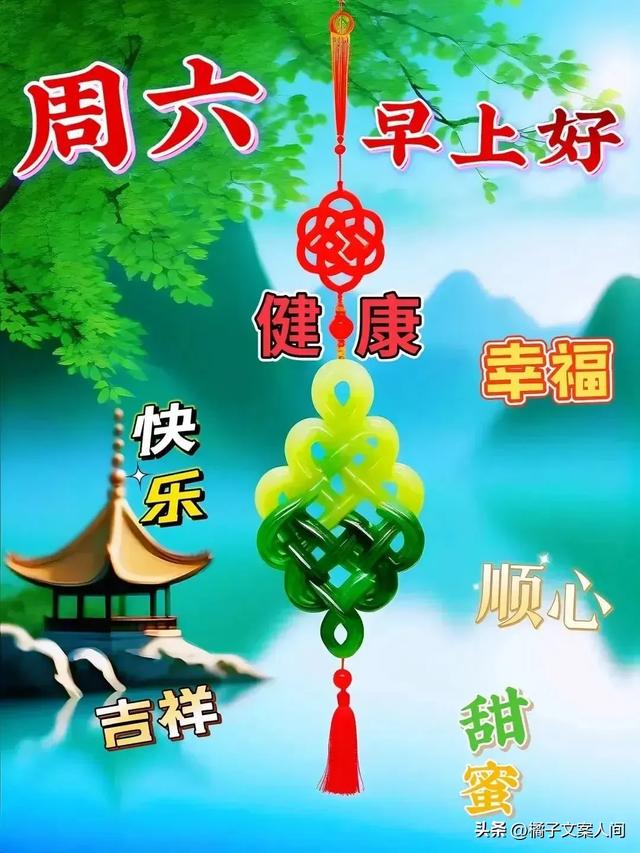 周六早上好，精选早安温馨祝福动态美女图片带字，群发问候祝福语