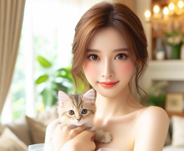 AI美女养小猪猪宠物，美图系列（20）