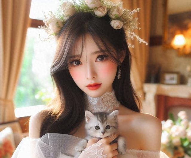 AI美女养小猪猪宠物，美图系列（20）