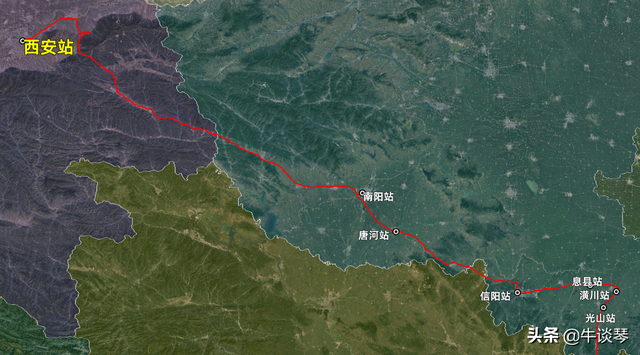 K448次列车运行线路图：陕西西安开往广东深圳，全程2160公里