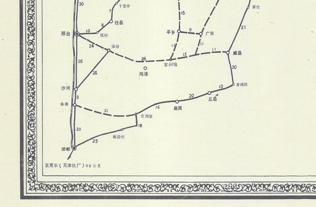 1984年《天津市长途汽车公司班车路线示意图》有趣的老地图