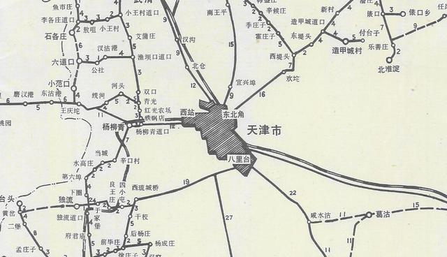 1984年《天津市长途汽车公司班车路线示意图》有趣的老地图