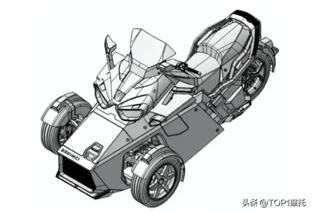动漫机甲风格倒三轮，达芬骑第二款车型曝光，这次又要做最强？