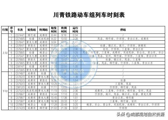 99分钟可达黄龙九寨站！时刻表出炉→