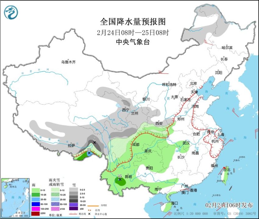 云南南部及华南等地有中雨 中东部地区自北向南大幅回暖